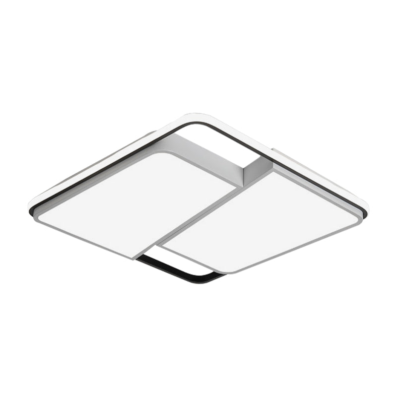 16 "/19.5 "/35.5" W rettangolare/quadrato a incasso lampada da soffitto con paralume acrilico moderno LED bianco plafoniera per camera da letto