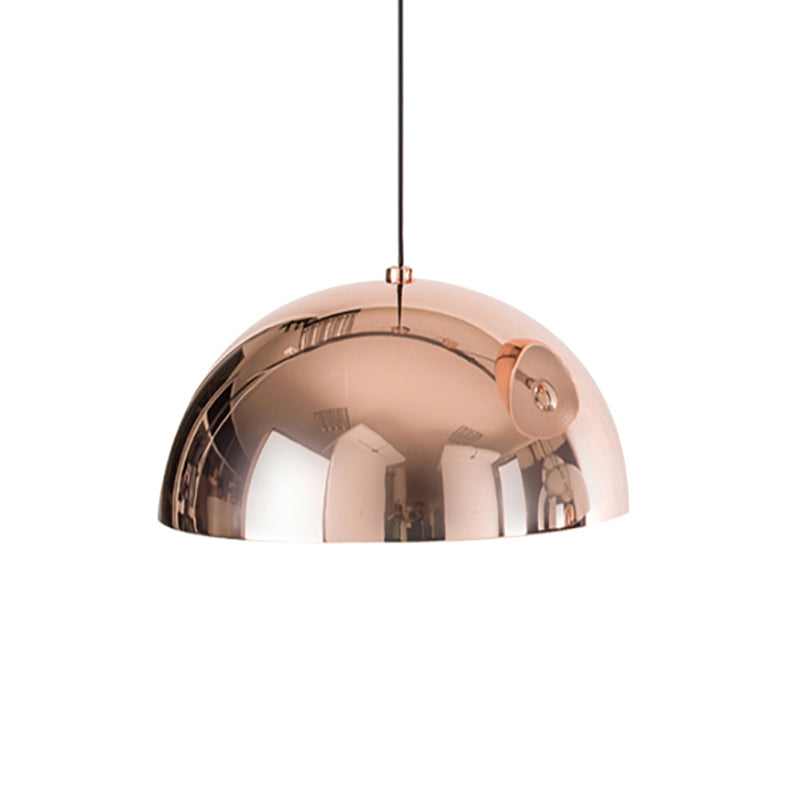 Loft Dome Shade Pendant Lighting 10"/12" Dia 1 Bulb Metallic Ceiling Fixture in Polished Copper for Kitchen