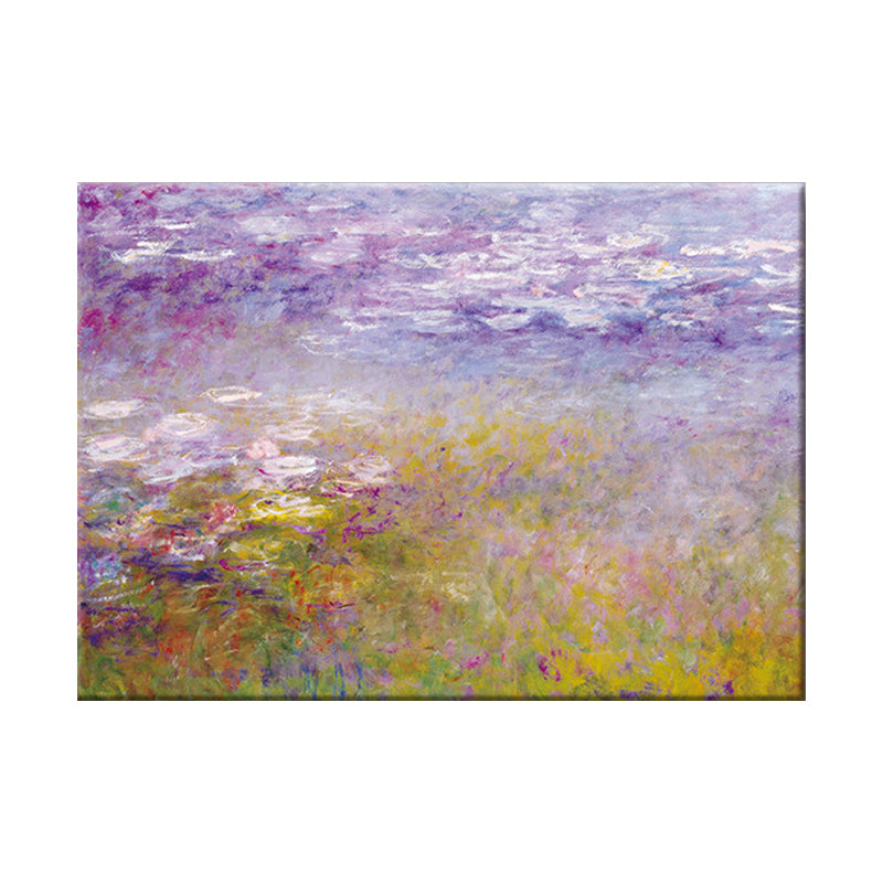 Purple Lavender Field Canvas Art Scenery Painting Modern Texture Wall Decor for Home