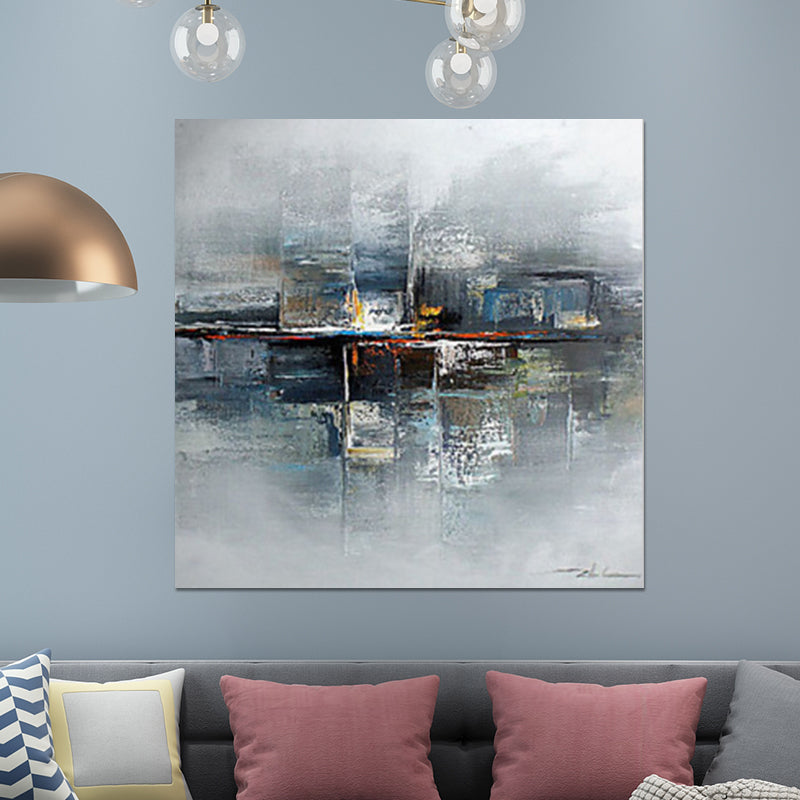 Abstract Wall Art Decor Modern Enchanting Sea Bridge Scenery Wrapped Canvas in Grey