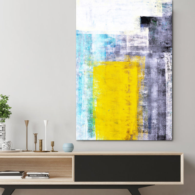 Inspiring Color-Blocking Painting for Living Room Abstract Canvas Wall Art, Textured