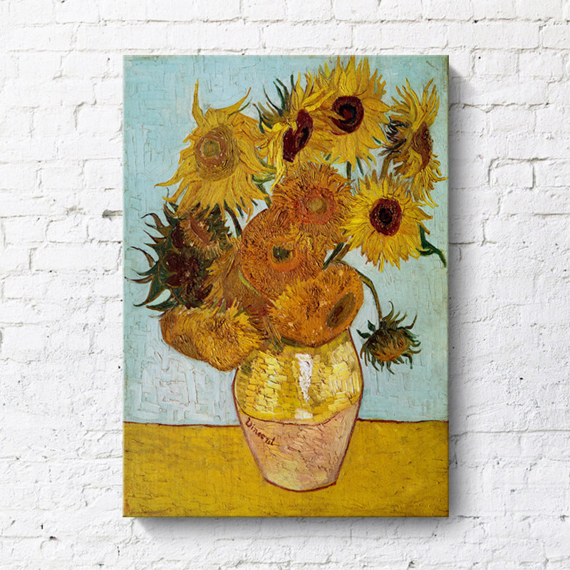 Classic Still Life Flower Painting Pastel Color Textured Canvas Wall Art for Home