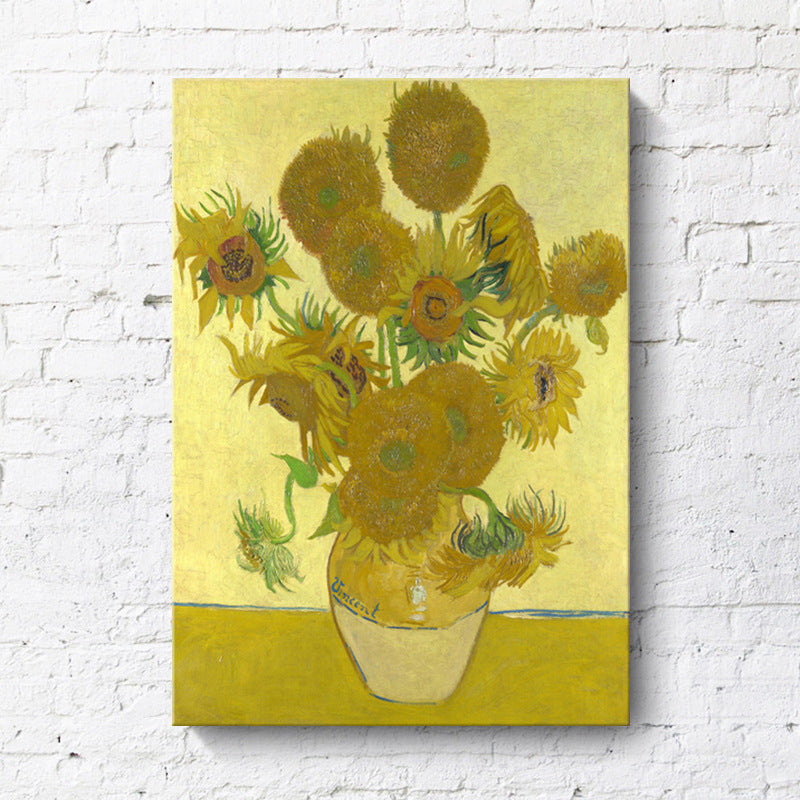 Classic Still Life Flower Painting Pastel Color Textured Canvas Wall Art for Home