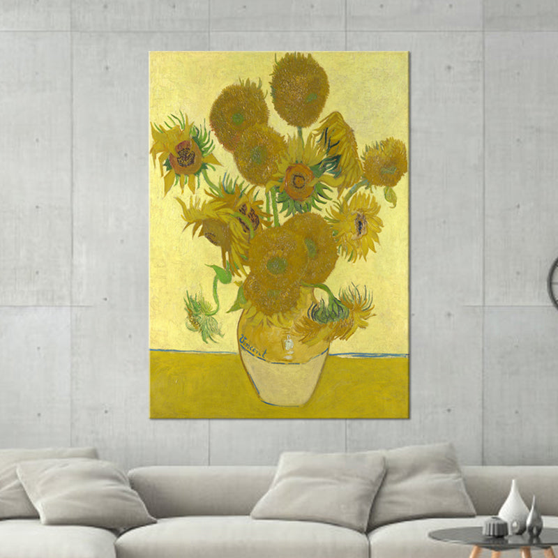 Classic Still Life Flower Painting Pastel Color Textured Canvas Wall Art for Home