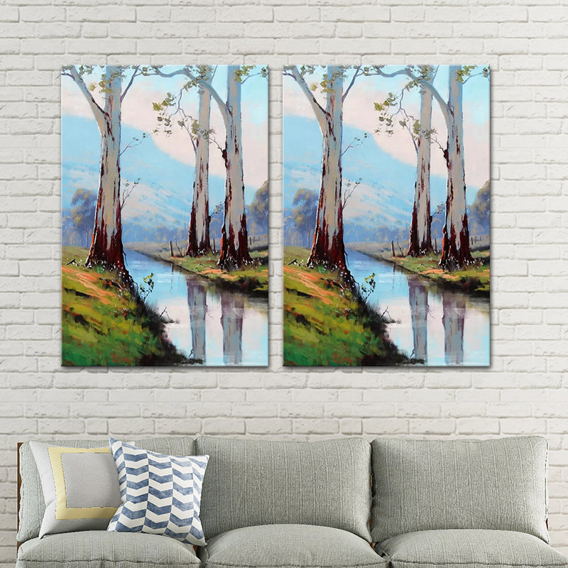 Scenery Painting Wall Decor Modern Style Textured Canvas Art Print for Living Room