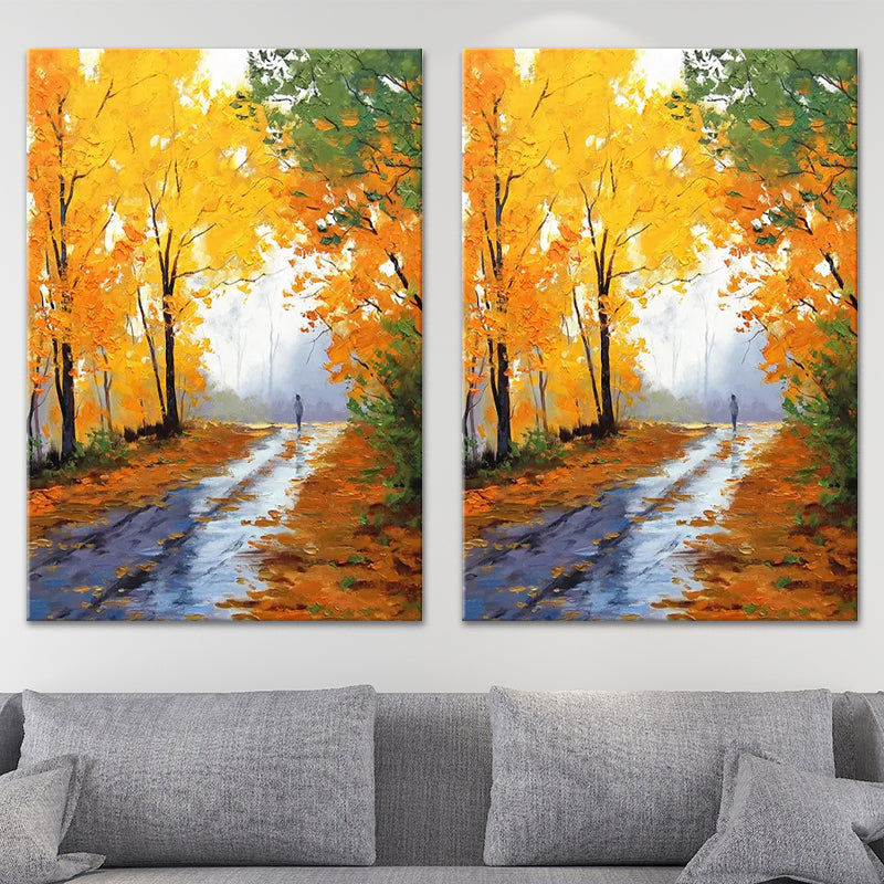 Scenery Painting Wall Decor Modern Style Textured Canvas Art Print for Living Room