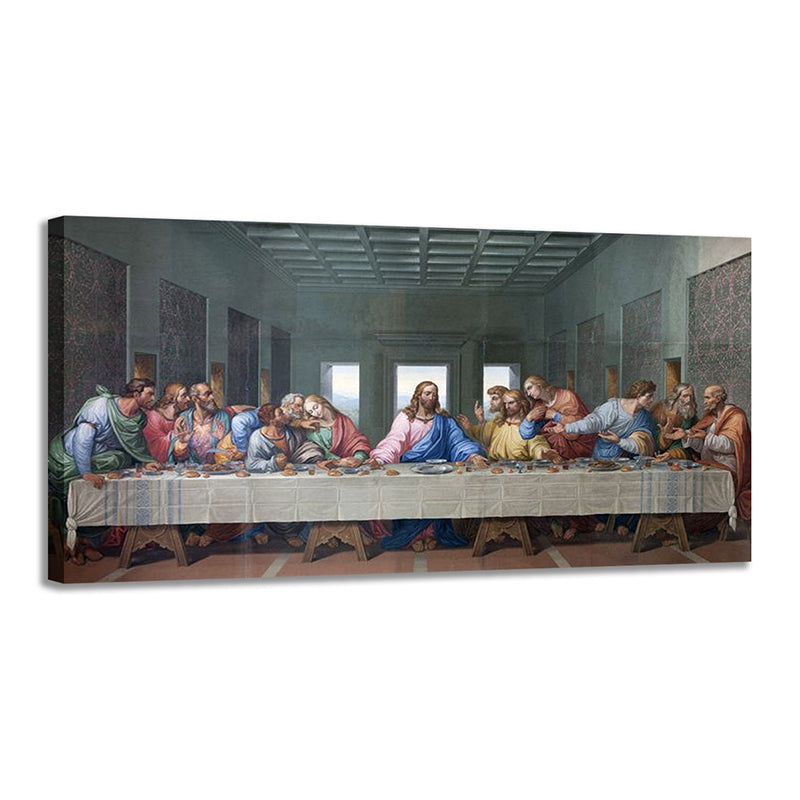 Modern Religion Wall Art Grey the Last Supper Painting Canvas Print for Living Room