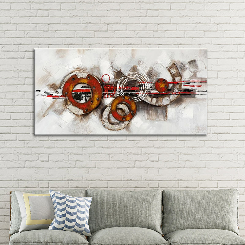 Circles Painting Art Print Textured Surface Modern Style Living Room Wall Decoration