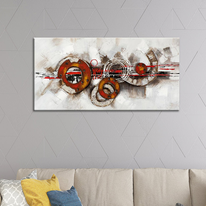 Circles Painting Art Print Textured Surface Modern Style Living Room Wall Decoration