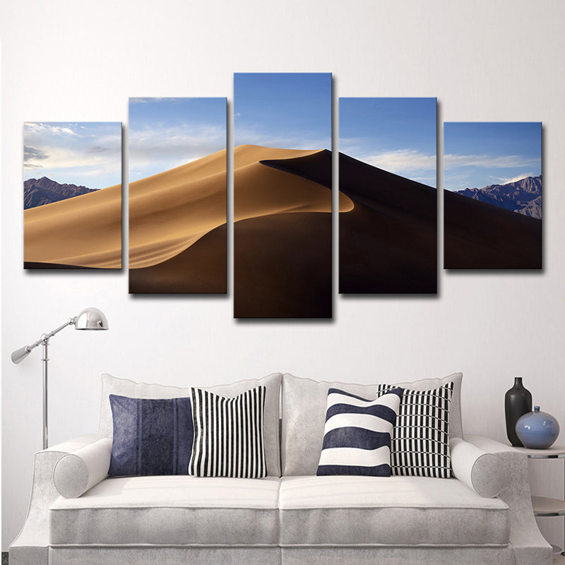 Photography Desert Hill Canvas Wall Art for Living Room, Brown and Blue, Multi-Piece