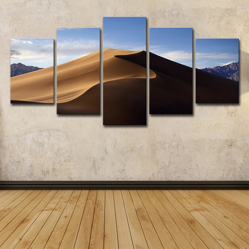 Photography Desert Hill Canvas Wall Art for Living Room, Brown and Blue, Multi-Piece