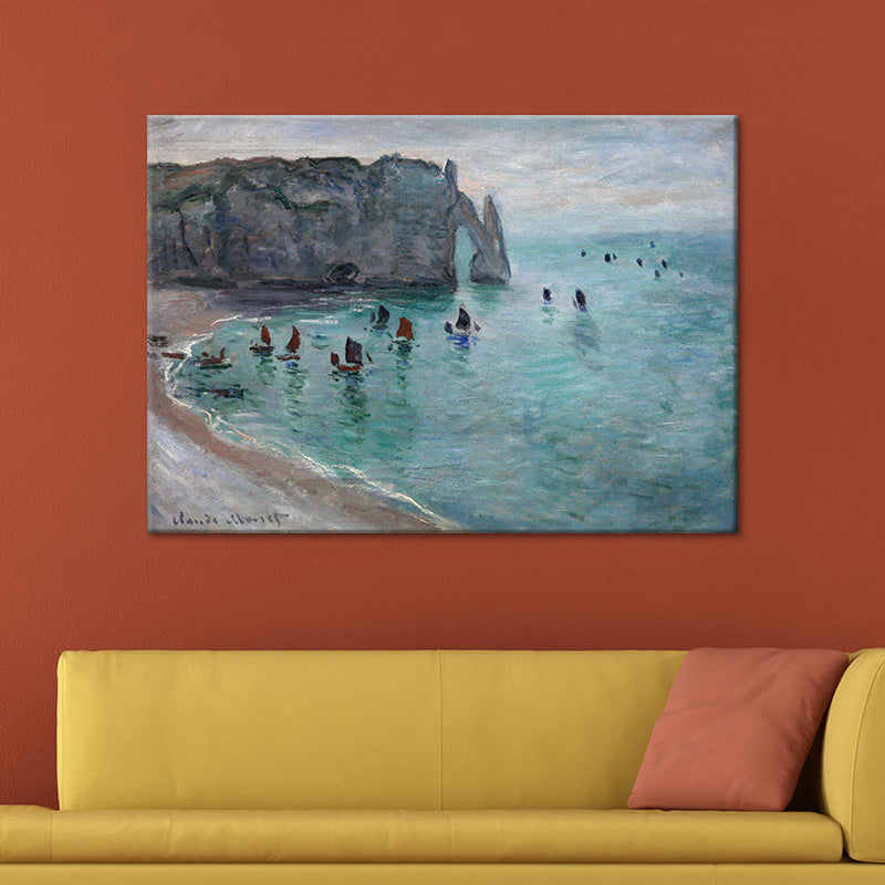 Modern Canvas Wall Art Pastel Color Sea Arch Painting Wall Decoration for Parlor