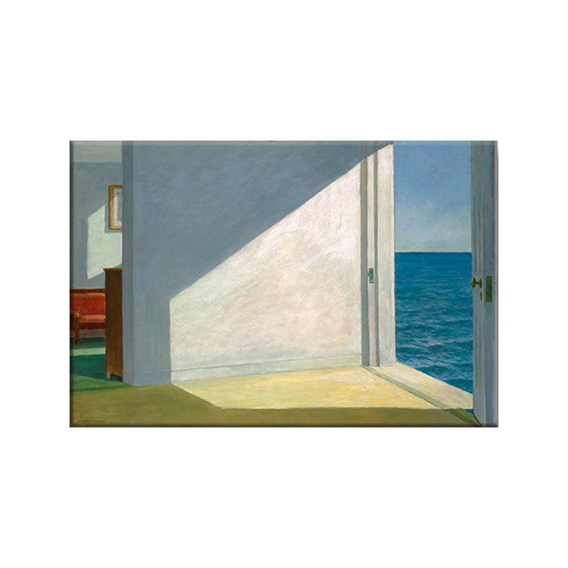 Door to the Sea Canvas Art White and Blue Modern Wall Decoration for Living Room