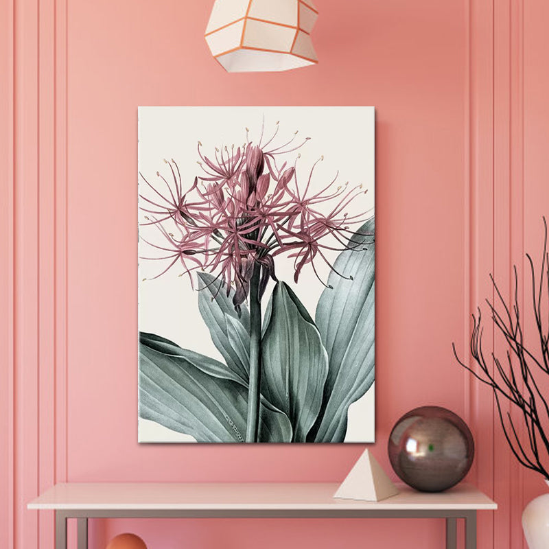 Still Life Flowers Painting Canvas Print Modern Textured Wall Art for Girls Room