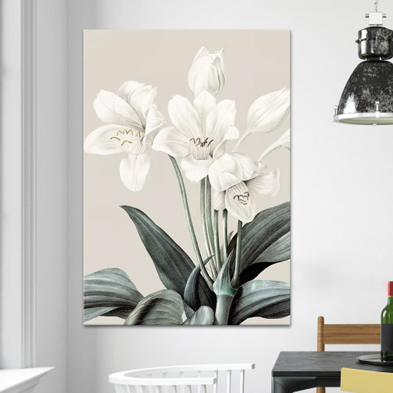 Still Life Flowers Painting Canvas Print Modern Textured Wall Art for Girls Room