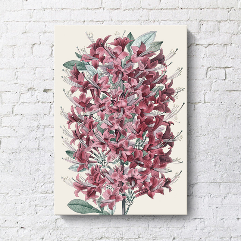 Still Life Flowers Painting Canvas Print Modern Textured Wall Art for Girls Room