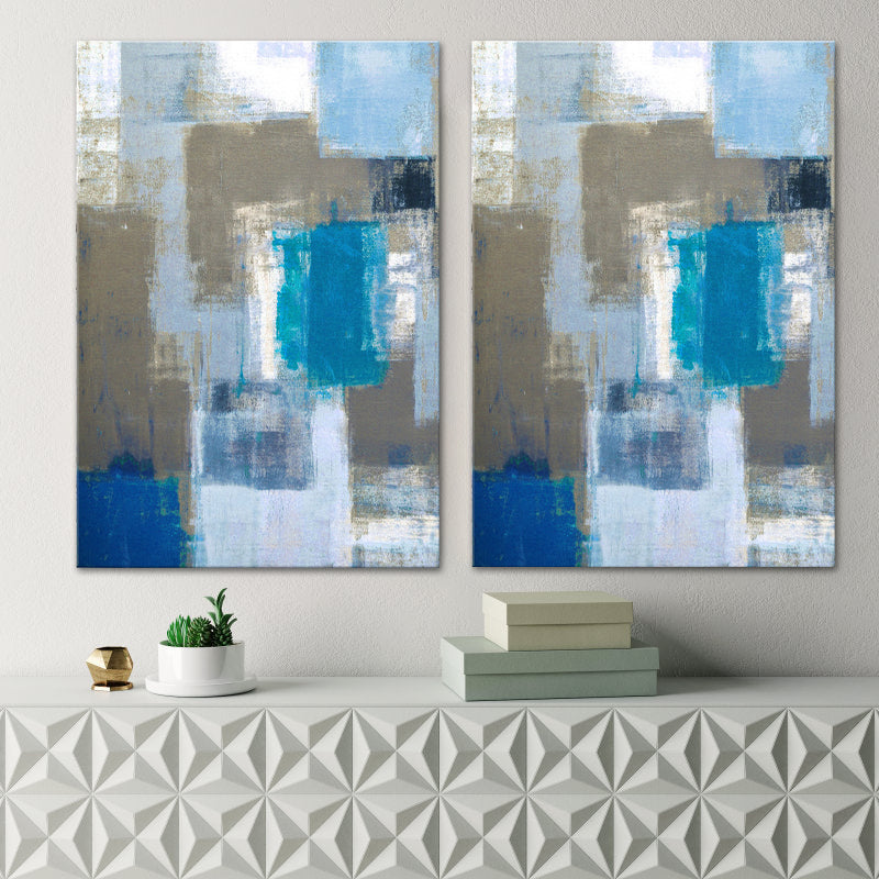 Color Block Oil Painting Canvas Print Modernism Textured Wall Art Decor for Living Room