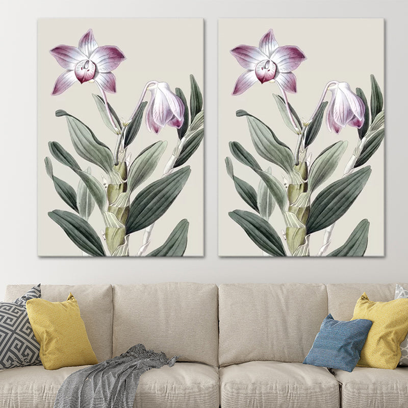 Flowers Canvas Wall Art Textured Surface Minimalistic Girls Living Room Painting