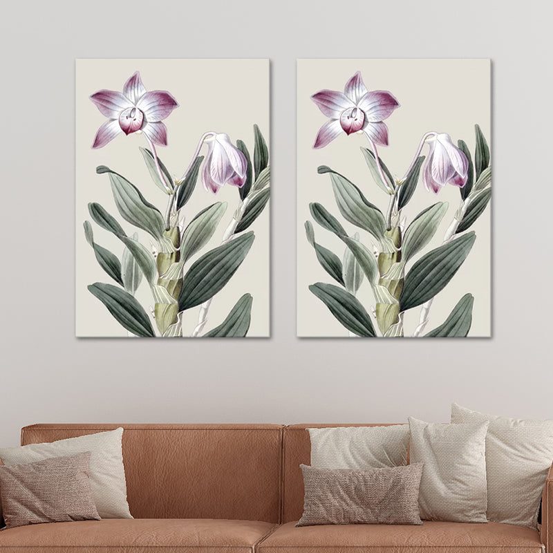 Flowers Canvas Wall Art Textured Surface Minimalistic Girls Living Room Painting