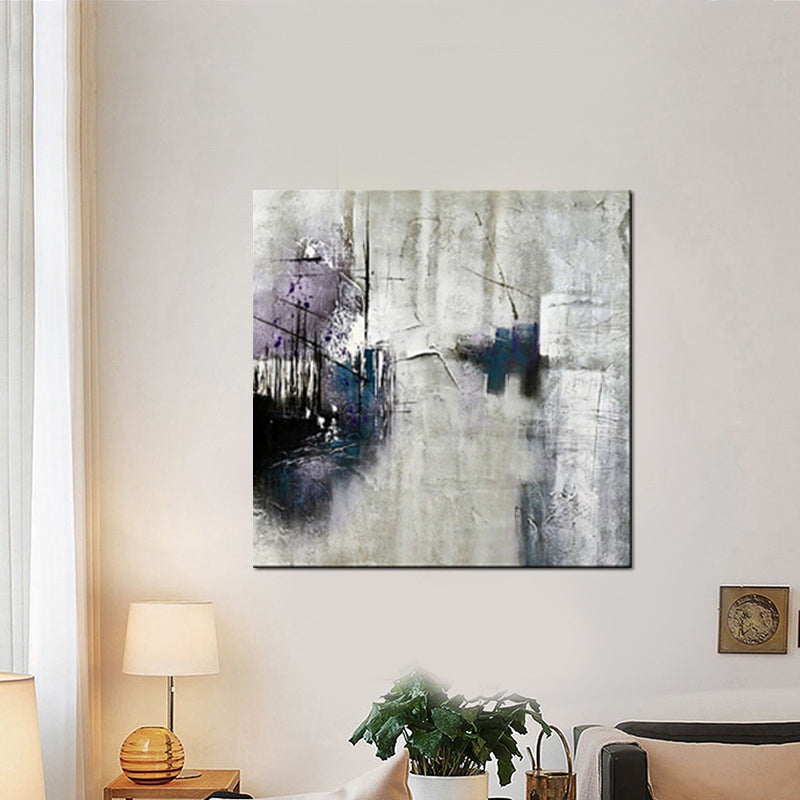 Grey Abstract Canvas Wall Art Sail Craft on Lake Modern Textured Painting for Home