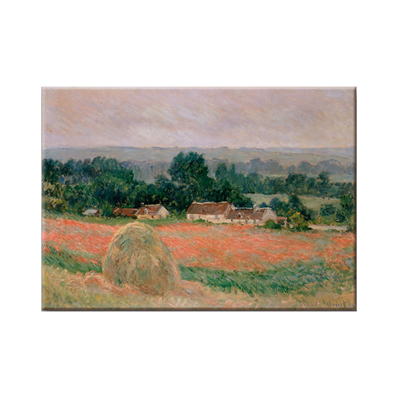 Picturesque Haystack Painting Wall Art for Bedroom Rural Landscape Wrapped Canvas