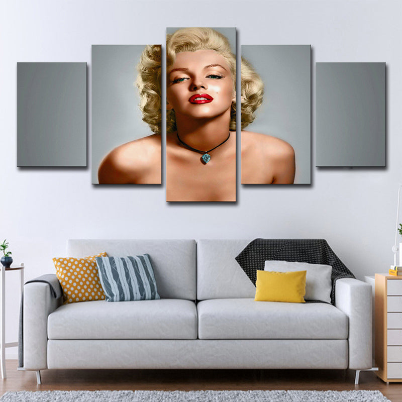 Modernist Marilyn Monroe Wall Art Canvas Multi-Piece Grey Wall Decoration for Bedroom