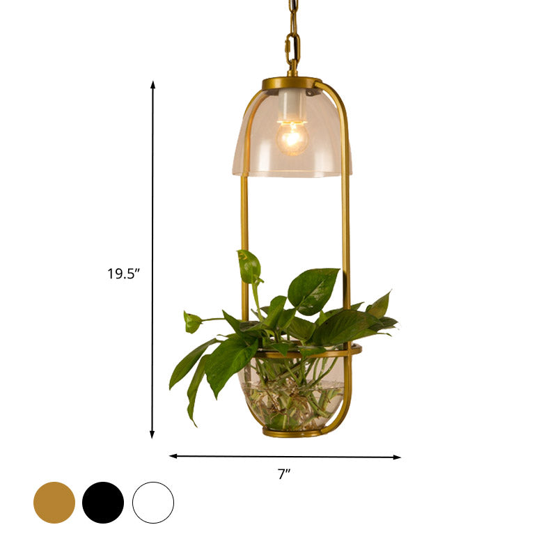 Antiek rechthoek hanglampje plafondlicht 1 lamp metaal LED -suspensielamp in zwart/wit/goud voor restaurant