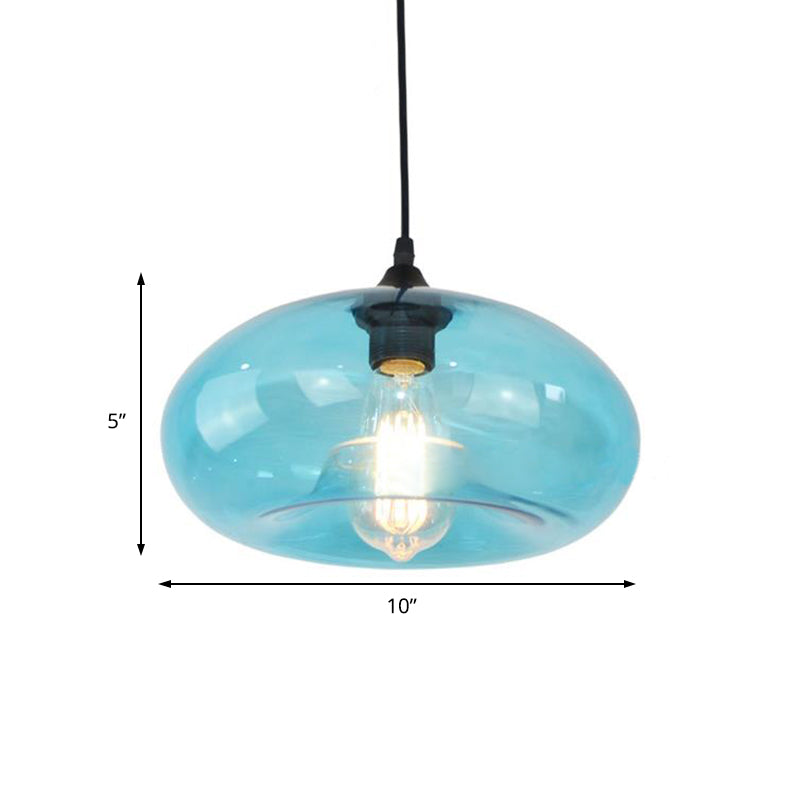 Donut Blue Glass Pendse Lighting Modernismo 1 Lámpara colgante de la sala de la cabeza