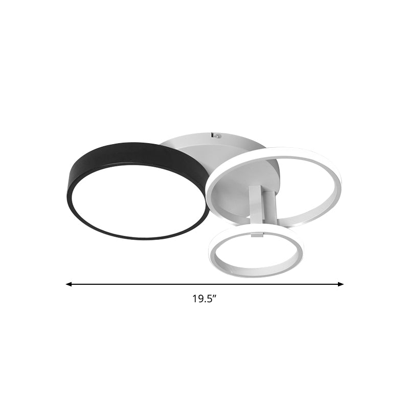 El techo de la sala de estar circular y el Acrílico Ligero 3/5 Luces moderno con estilo cercano a la luz de techo en negro