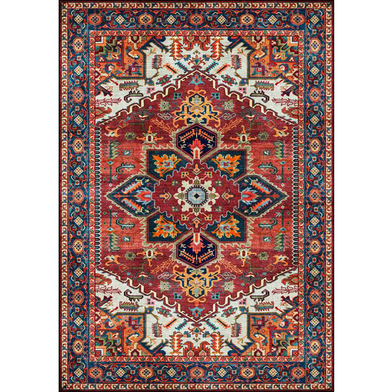 Retro Medallion Match Tapis Persian Rug Polyester Machine Washable Anip Area Spare pour chambre à coucher