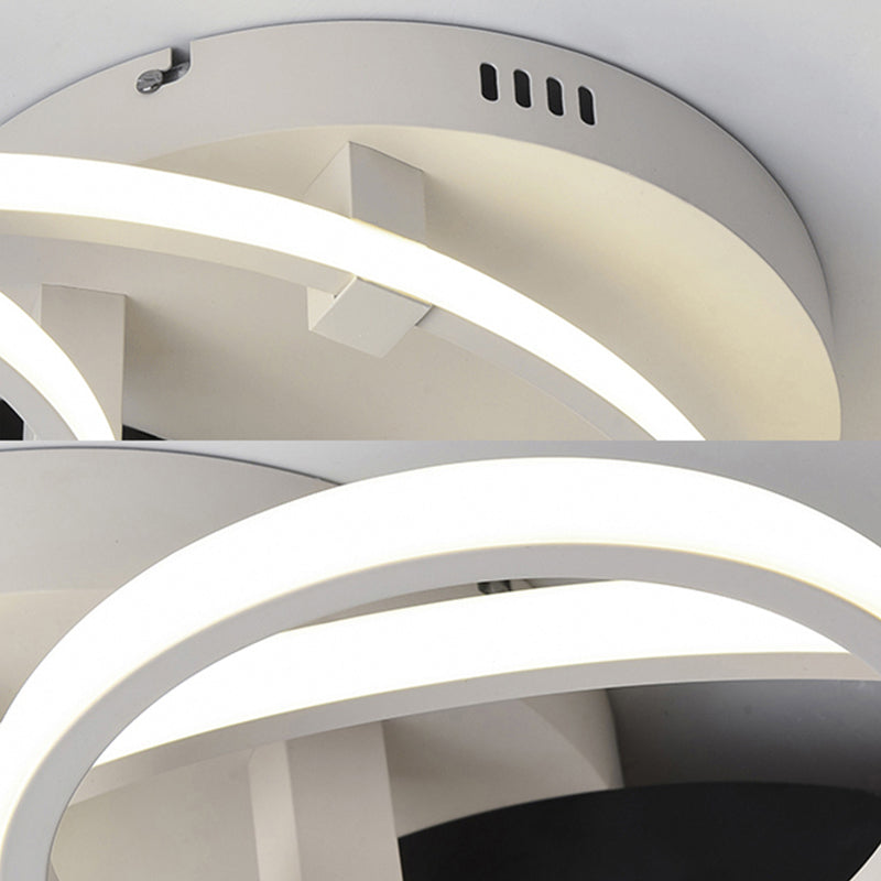 Lámpara empotrada para dormitorio Circles, acrílico, 3 luces, estilo contemporáneo, lámpara montada en el techo en blanco y negro