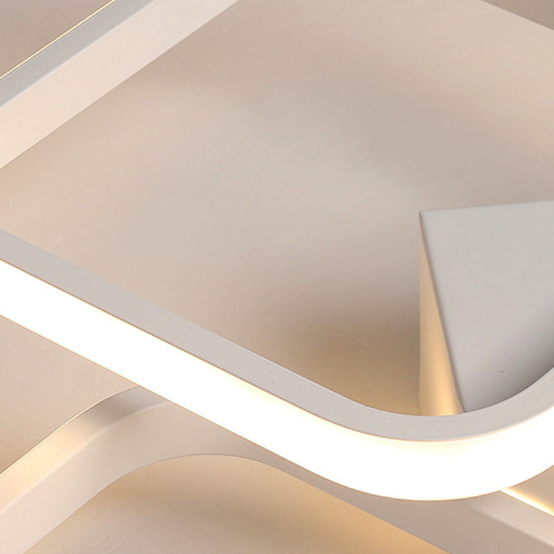 Vierkante Semi Flush Mount Licht Eenvoudige Acryl LED Wit Plafond Gemonteerd Armatuur in Warm/Wit Licht