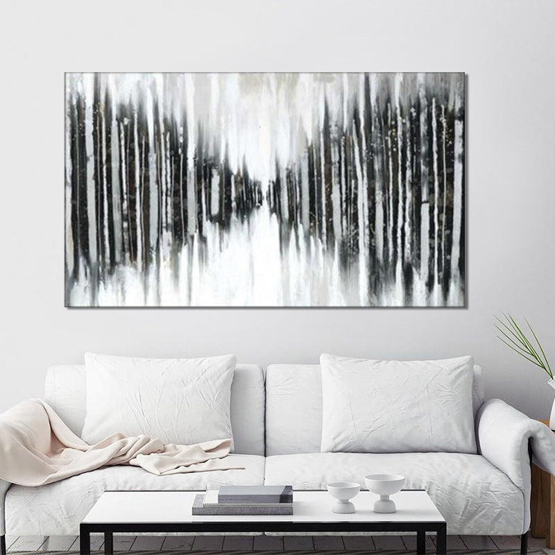 Perspective Drawing Canvas Modern Imaginative Abstract Wall Art in Black-Grey