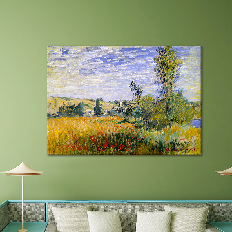 Pastel Color Outskirt Scenery Painting Textured Surface Wall Art for Bedroom