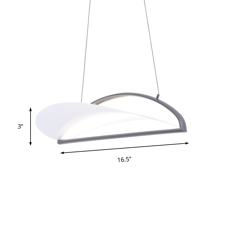 Grey/White Ultra Thin Ceiling Light Fixture Minimalist LED Acrylic Pendant Lamp, 16.5"/23.5" Wide