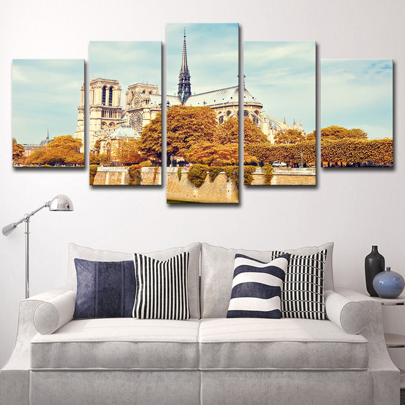 Global Inspired Wall Decor Brown Notre Dame De Paris Wall Art Print, Multi-Piece