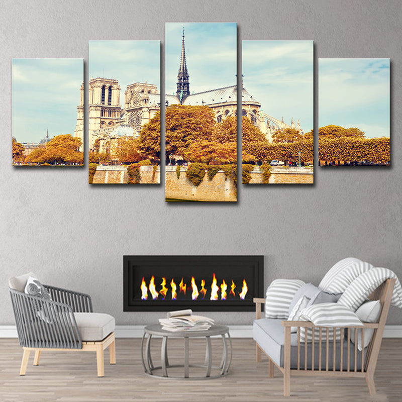 Global Inspired Wall Decor Brown Notre Dame De Paris Wall Art Print, Multi-Piece