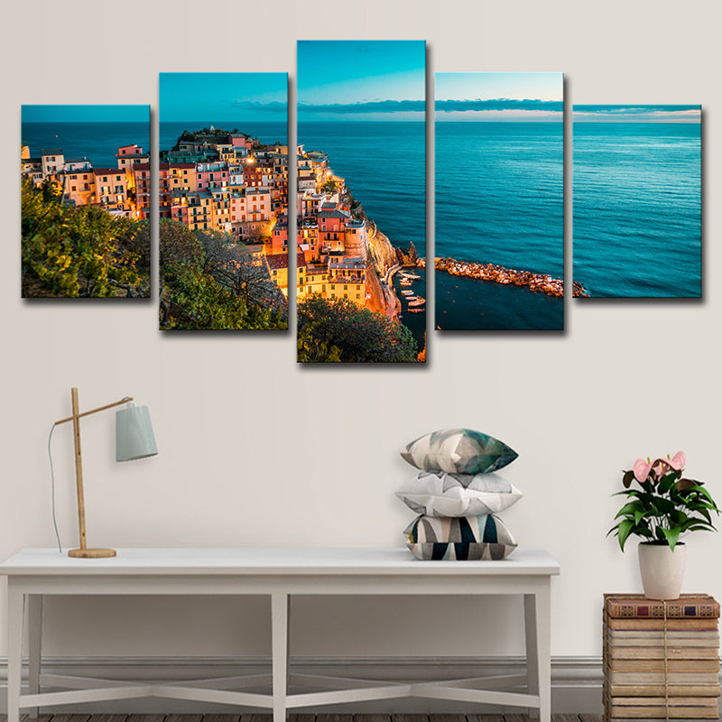 Multi-Piece Italy Cinque Terre Art Print Global Inspired Canvas Wall Decor for Living Room