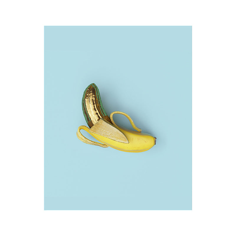 Ripped Banana Wall Decor Minimalism Canvas Wall Art Print in Yellow on Blue for Room