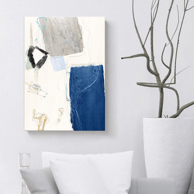 Nordic Abstract Watercolor Wall Art Print Soft Color Bedroom Wrapped Canvas Painting