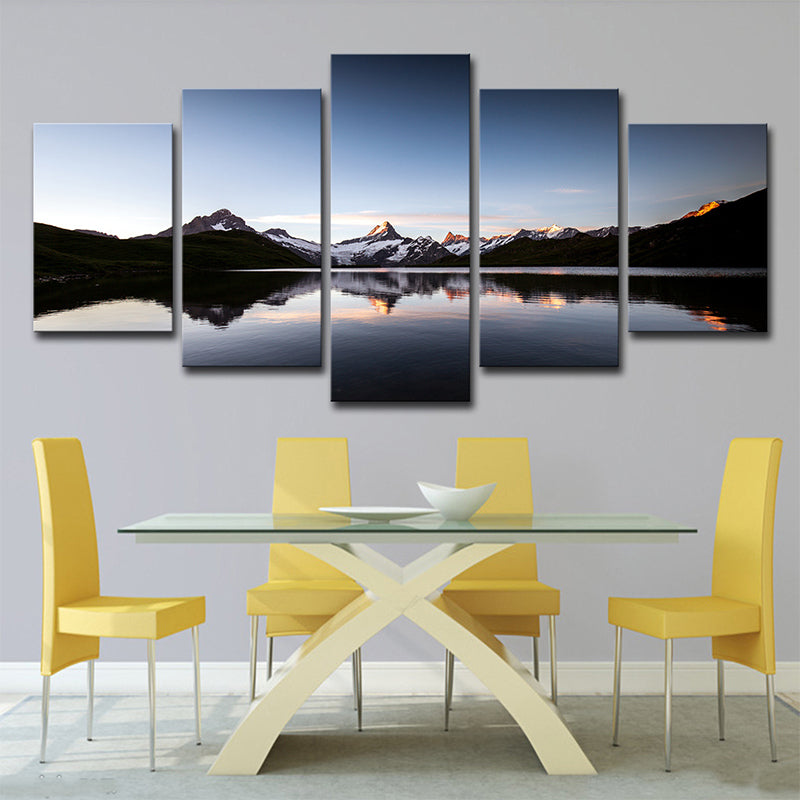 Global Inspired Buckp Lake Canvas Blue Dining Room Wall Art Print, Multiple-Piece