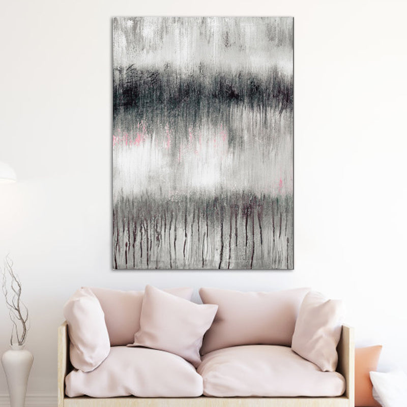 Abstract Painting Wall Decor Black and Brown Modernist Canvas Art for Dining Room