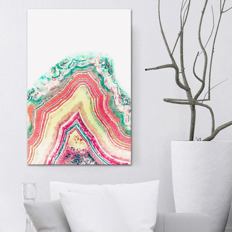 Agate Canvas Wall Art for Home Geometric Painting in Multi-Color, Texture-Surface