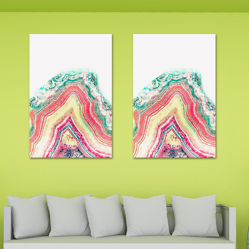 Agate Canvas Wall Art for Home Geometric Painting in Multi-Color, Texture-Surface