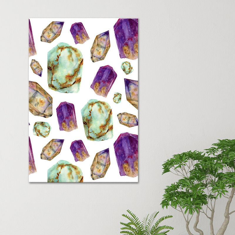 Agate Canvas Wall Art for Home Geometric Painting in Multi-Color, Texture-Surface