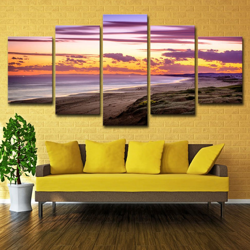 Purple Sunset Clouds Canvas Art Anna Bay Modern Multi-Piece Wall Decoration for Home