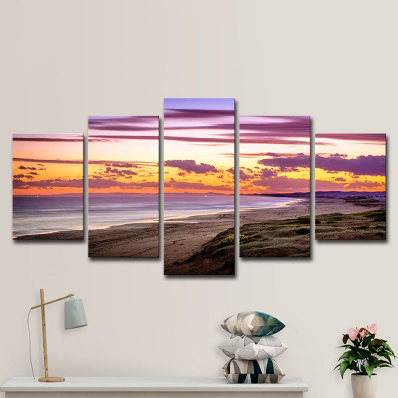 Purple Sunset Clouds Canvas Art Anna Bay Modern Multi-Piece Wall Decoration for Home