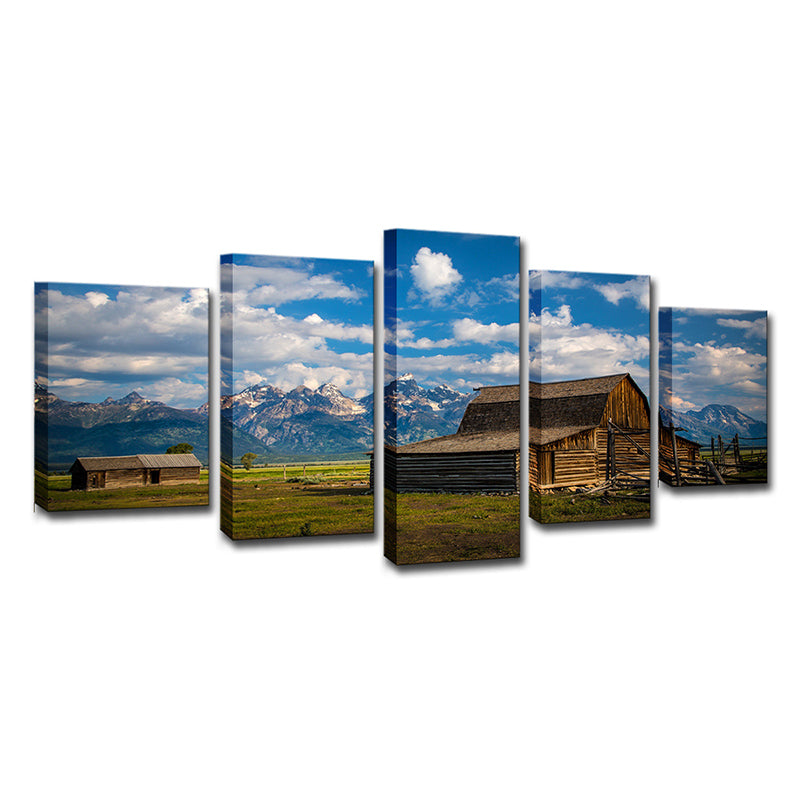 Multi-Piece Barn Scenery Wall Art Canvas Contemporary Wall Decor for Family Room