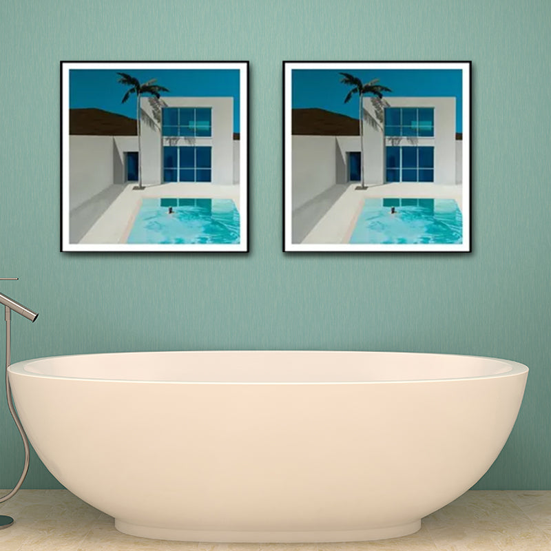 Sea and Loneliness Painting Art Print Textured Modernist Bedroom Wall Decoration