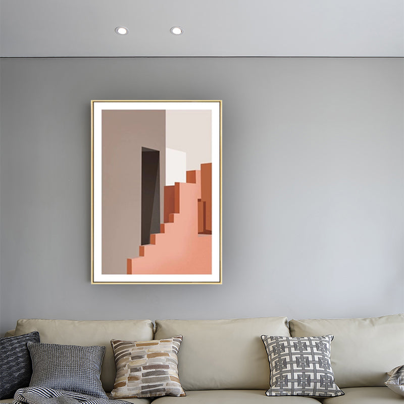 Nordic Still Life Geometric Art Print Pastel Color Textured Wall Decor for Living Room